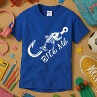 Bite Me Fishing Cool Gift Kids T-Shirt thumb 3