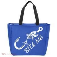 Bite Me Fishing Cool Gift Tote Bag thumb 0