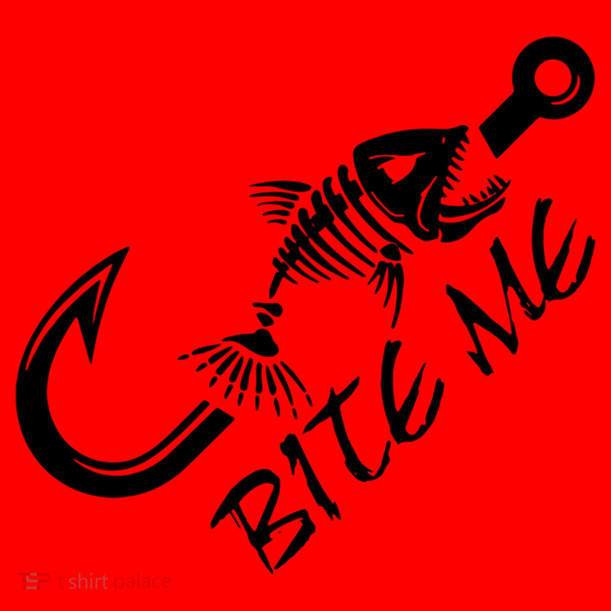 Bite Me Fishing Cool Gift Santa Hat
