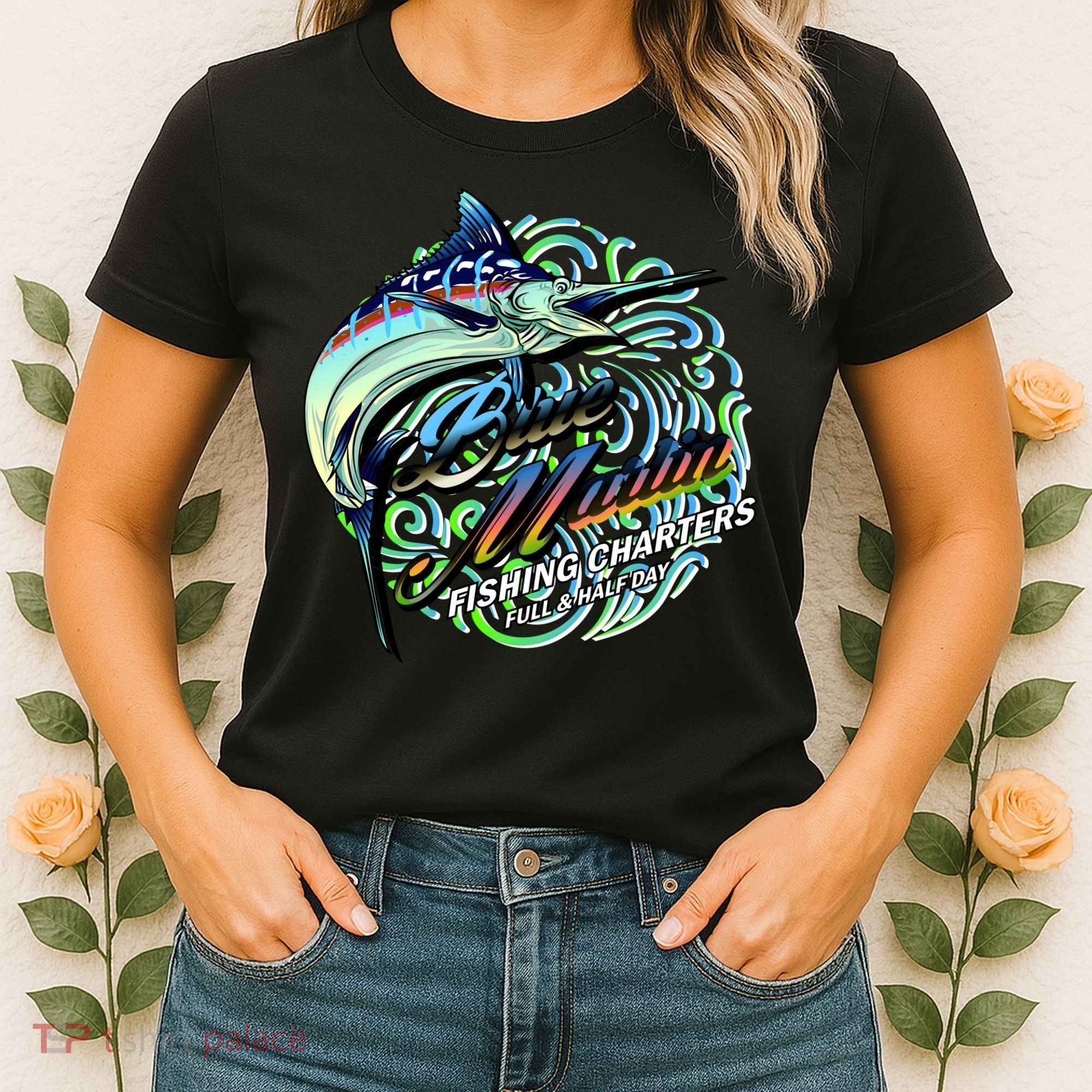 Blue Marlins Fishing Charter Women's T-Shirt