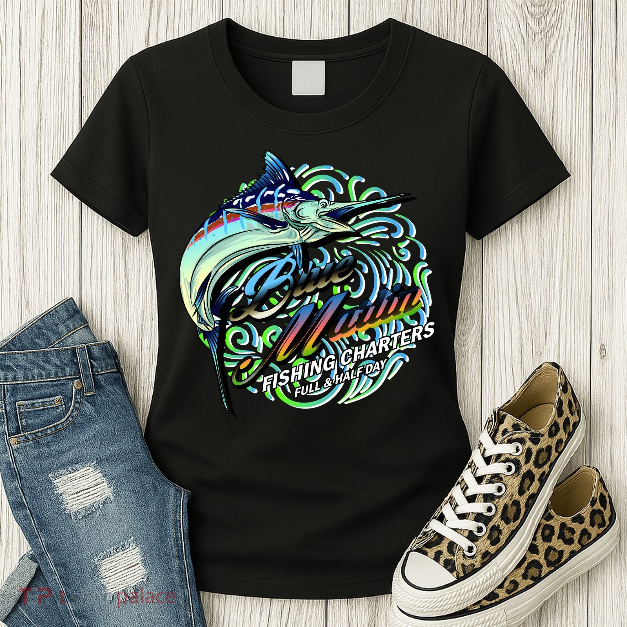 Blue Marlins Fishing Charter Women's T-Shirt