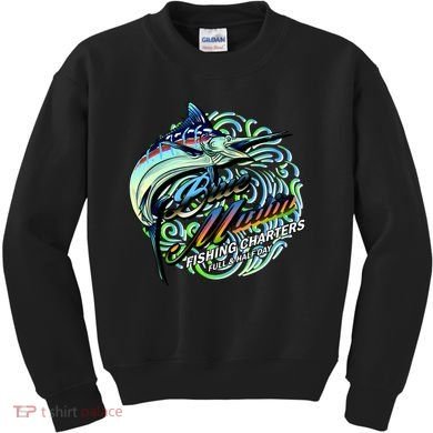 Blue Marlins Fishing Charter Kids Sweatshirt