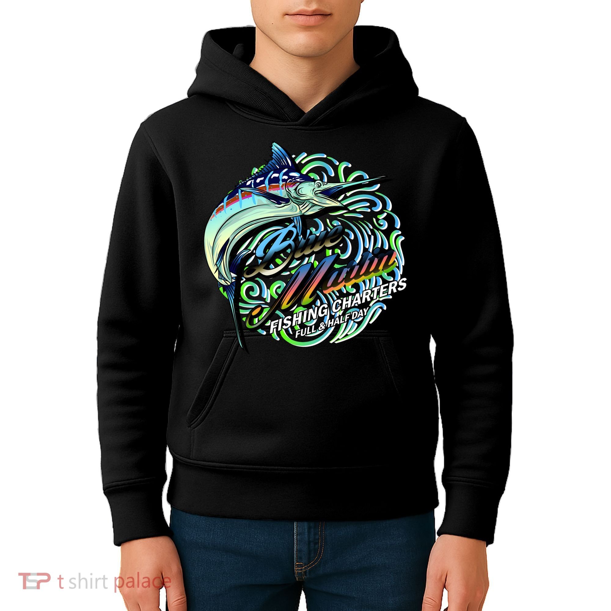Blue Marlins Fishing Charter Kids Hoodie