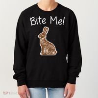 Bite Me Funny Chocolate Easter Bunny Women's Sweatshirt thumb 0