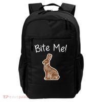Bite Me Funny Chocolate Easter Bunny Backpack thumb 0