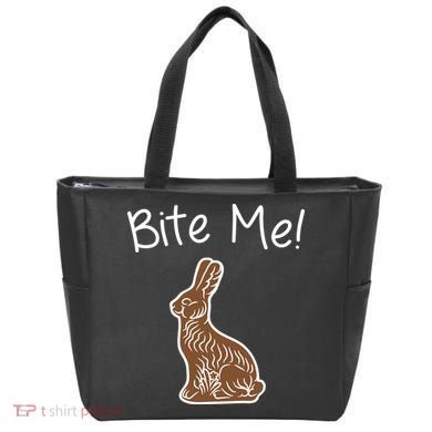 Bite Me Funny Chocolate Easter Bunny Tote Bag