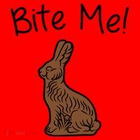 Bite Me Funny Chocolate Easter Bunny Santa Hat thumb 1