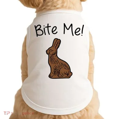 Bite Me Funny Chocolate Easter Bunny Doggie Tank