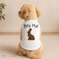 Bite Me Funny Chocolate Easter Bunny Doggie Tank thumb 2