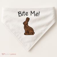 Bite Me Funny Chocolate Easter Bunny USA-Made Doggie Bandana thumb 0
