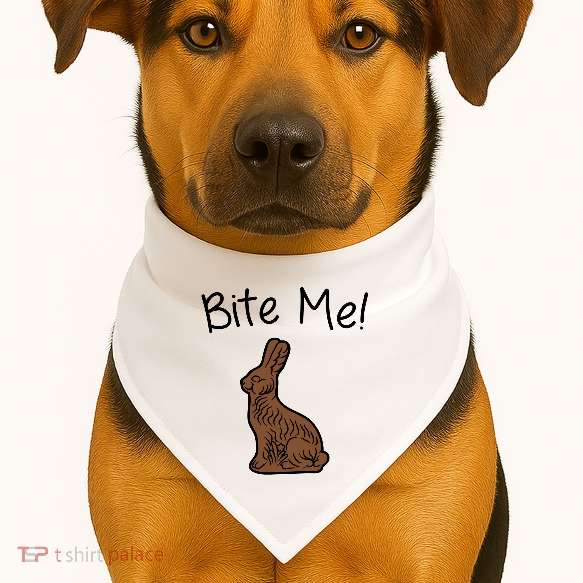 Bite Me Funny Chocolate Easter Bunny USA-Made Doggie Bandana