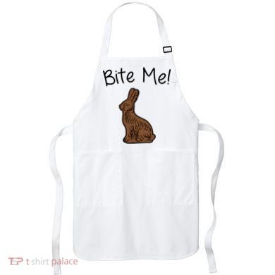 Bite Me Funny Chocolate Easter Bunny Apron