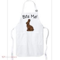 Bite Me Funny Chocolate Easter Bunny Apron thumb 0