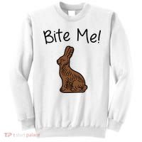 Bite Me Funny Chocolate Easter Bunny Sweatshirt thumb 0