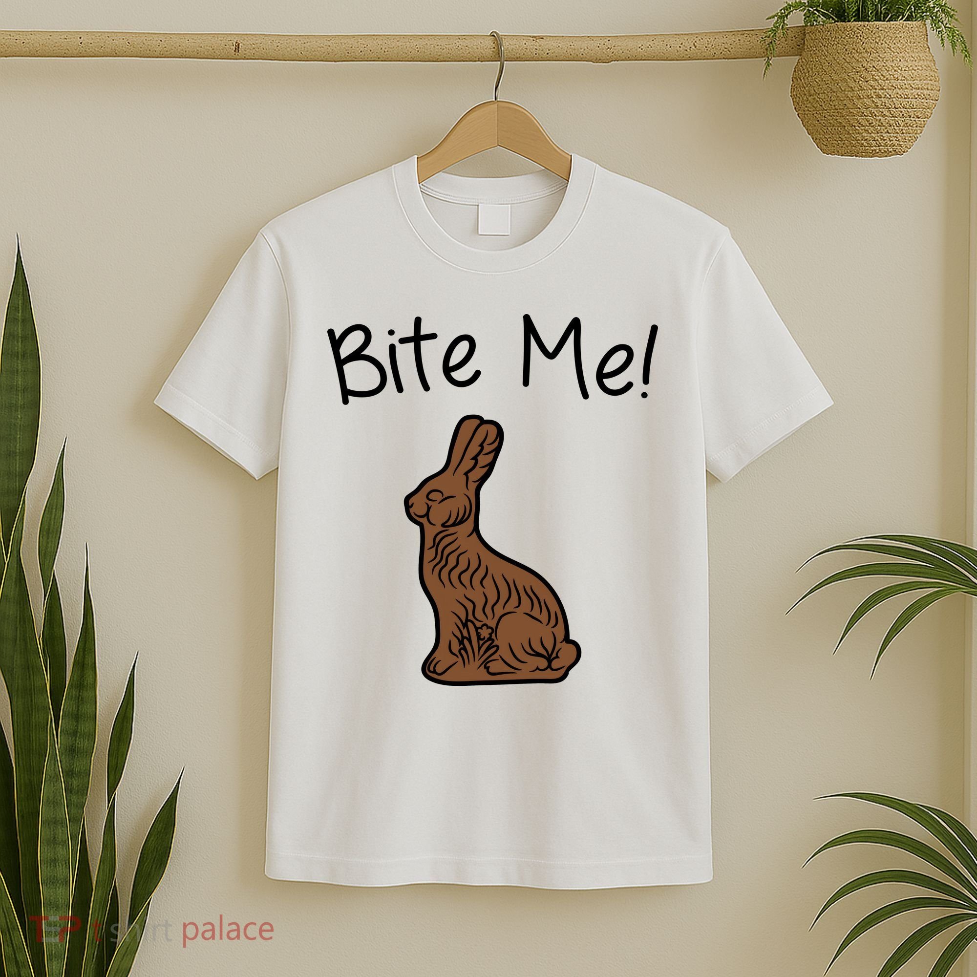 Bite Me Funny Chocolate Easter Bunny T-Shirt