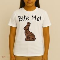 Bite Me Funny Chocolate Easter Bunny T-Shirt thumb 4