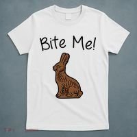 Bite Me Funny Chocolate Easter Bunny T-Shirt thumb 5