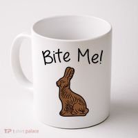 Bite Me Funny Chocolate Easter Bunny Coffee Mug thumb 0