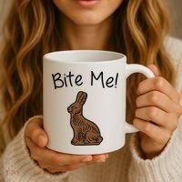 Bite Me Funny Chocolate Easter Bunny Coffee Mug thumb 3