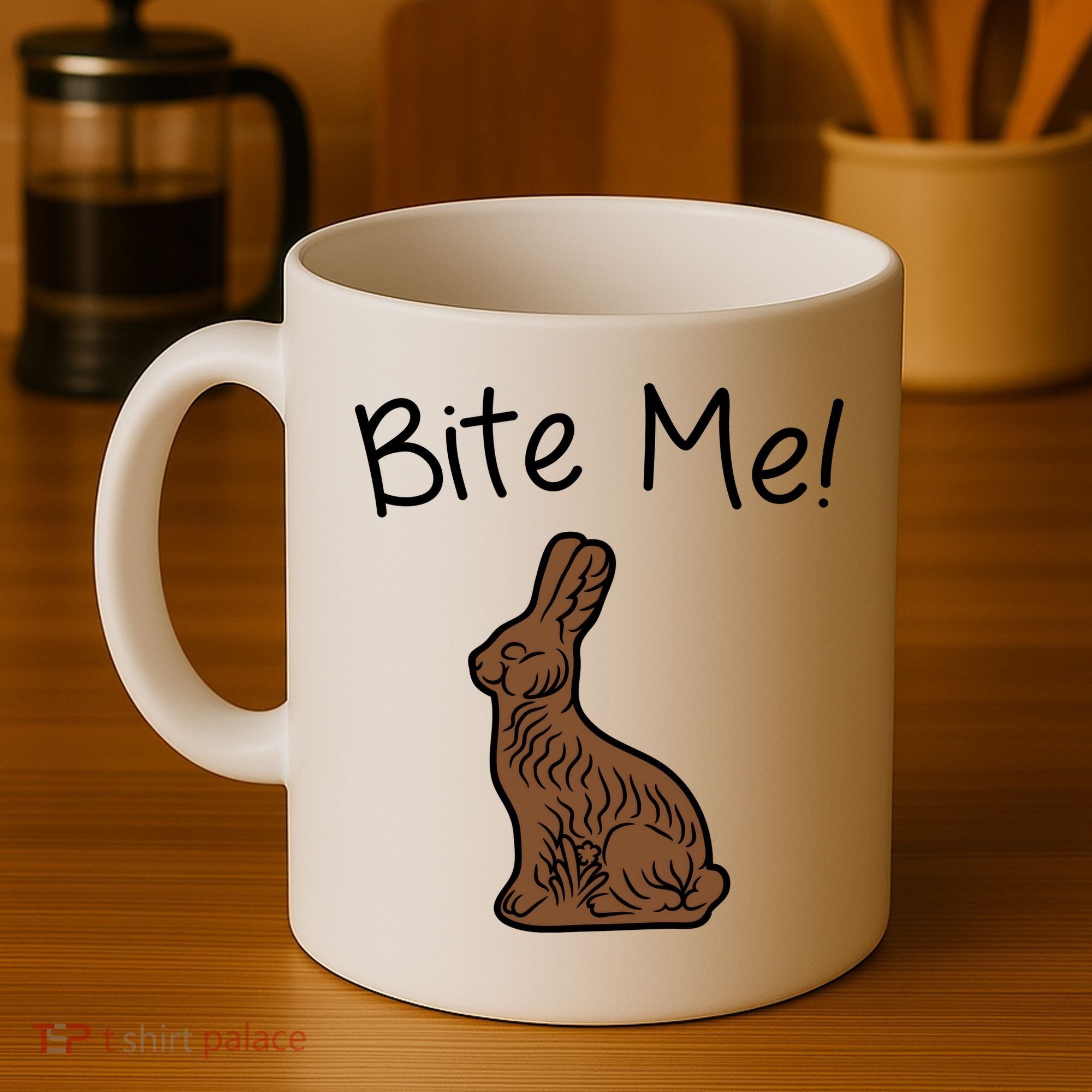 Bite Me Funny Chocolate Easter Bunny Coffee Mug