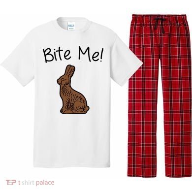 Bite Me Funny Chocolate Easter Bunny Pajama Set