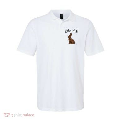Bite Me Funny Chocolate Easter Bunny Polo
