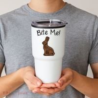 Bite Me Funny Chocolate Easter Bunny Tumbler thumb 2