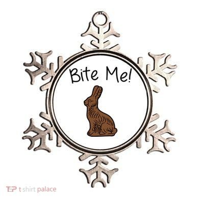 Bite Me Funny Chocolate Easter Bunny Ornament