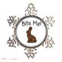 Bite Me Funny Chocolate Easter Bunny Ornament thumb 0