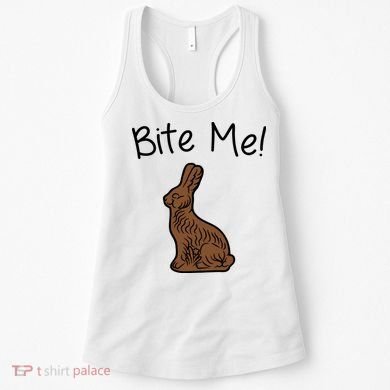 Bite Me Funny Chocolate Easter Bunny Women's Tank Top