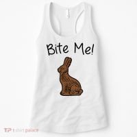 Bite Me Funny Chocolate Easter Bunny Women's Tank Top thumb 0