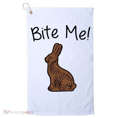 Bite Me Funny Chocolate Easter Bunny Golf Towel