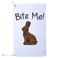 Bite Me Funny Chocolate Easter Bunny Golf Towel thumb 0