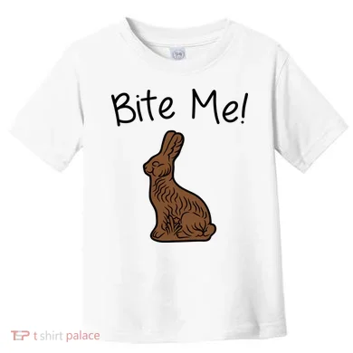 Bite Me Funny Chocolate Easter Bunny Toddler T-Shirt