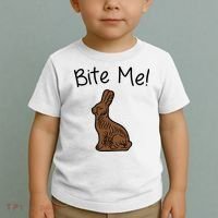 Bite Me Funny Chocolate Easter Bunny Toddler T-Shirt thumb 2