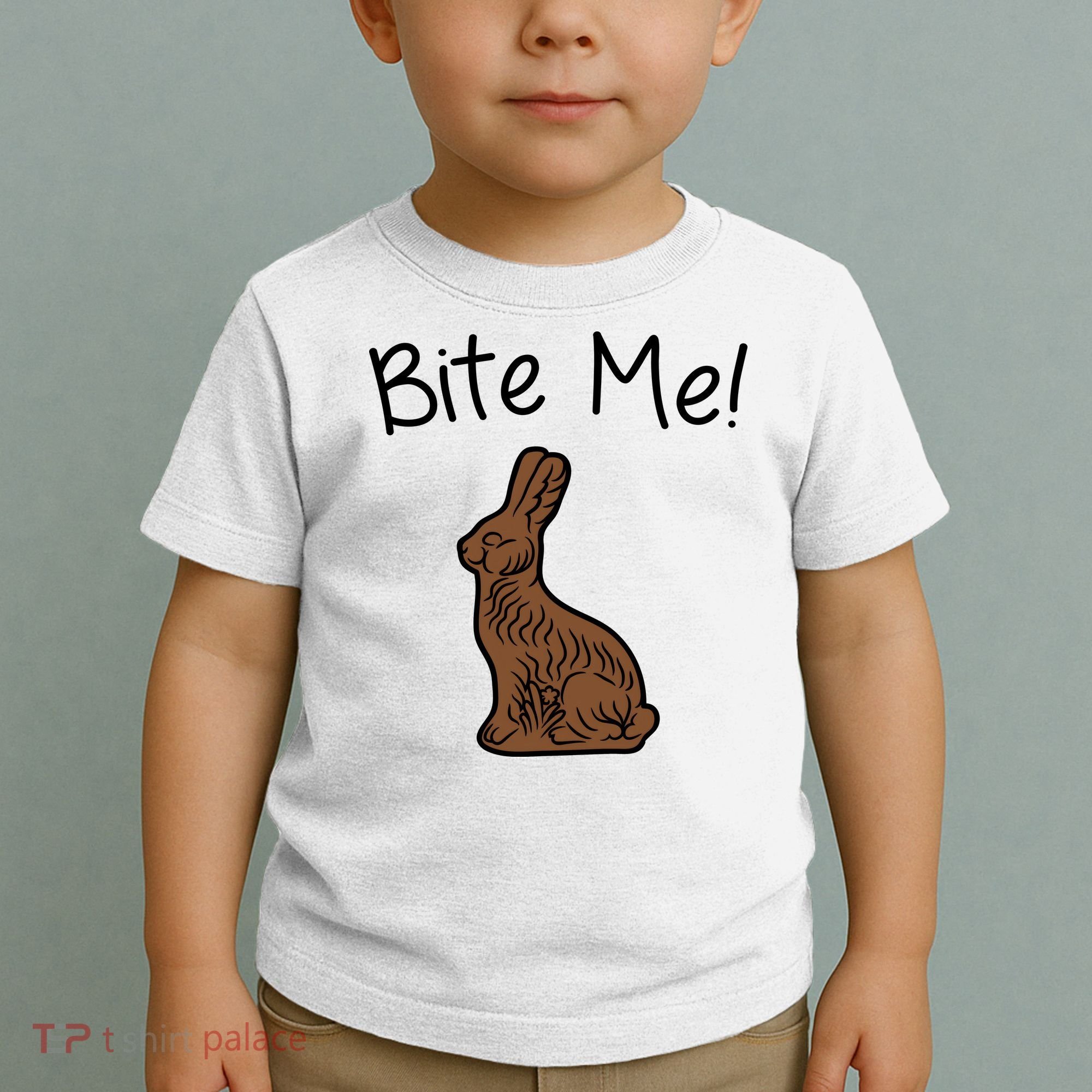 Bite Me Funny Chocolate Easter Bunny Toddler T-Shirt