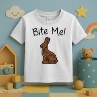 Bite Me Funny Chocolate Easter Bunny Toddler T-Shirt thumb 3