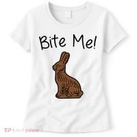 Bite Me Funny Chocolate Easter Bunny Women's T-Shirt thumb 0