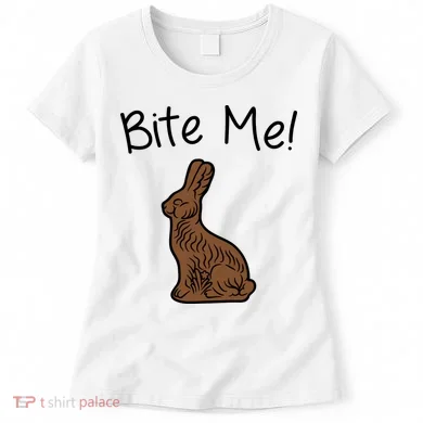 Bite Me Funny Chocolate Easter Bunny Women's T-Shirt