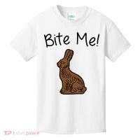 Bite Me Funny Chocolate Easter Bunny Kids T-Shirt thumb 0