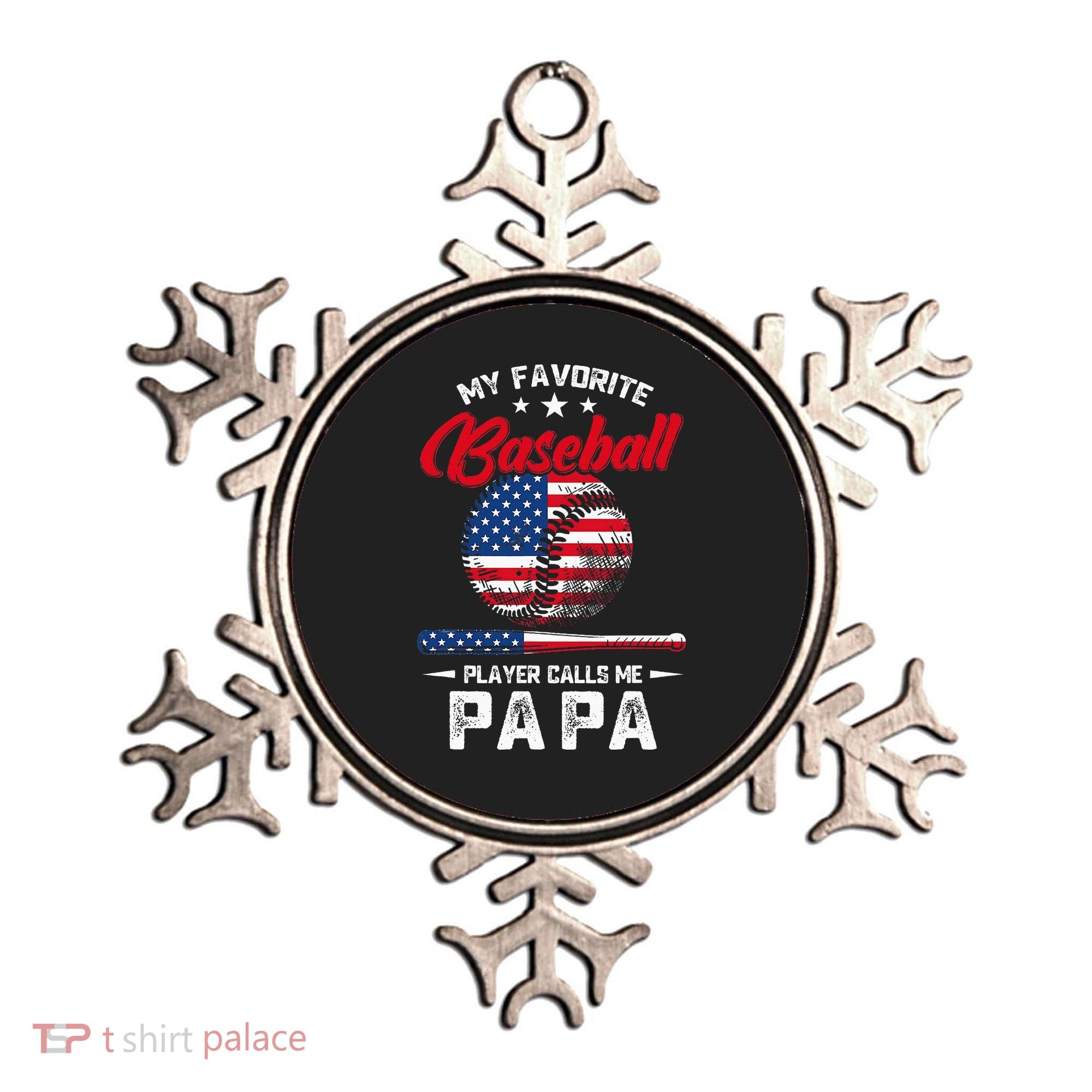 Baseball My Favorite Player Calls Me Papa Grandpa Gift Ornament