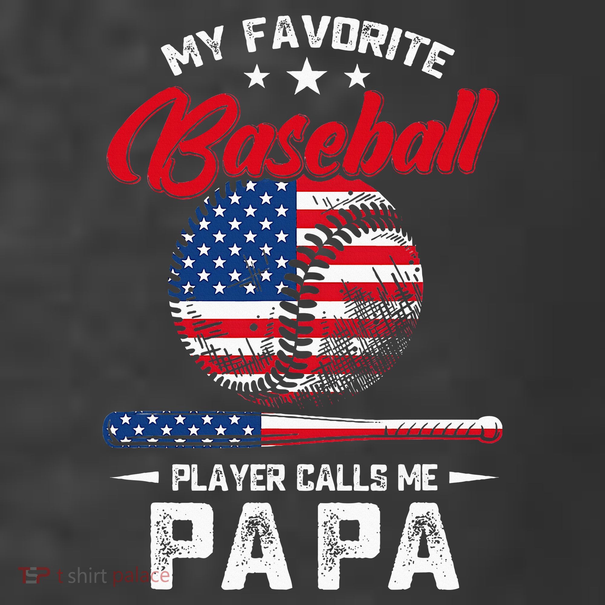 Baseball My Favorite Player Calls Me Papa Grandpa Gift T-Shirt