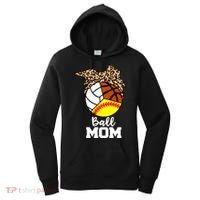Ball Mom Funny Softball Volleyball Basketball Leopard Mom Meaningful Gift Women's Hoodie thumb 0