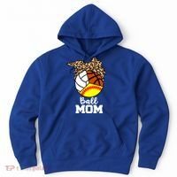 Ball Mom Funny Softball Volleyball Basketball Leopard Mom Meaningful Gift Hoodie thumb 0