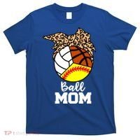 Ball Mom Funny Softball Volleyball Basketball Leopard Mom Meaningful Gift T-Shirt thumb 0