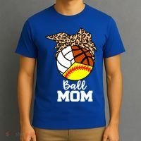 Ball Mom Funny Softball Volleyball Basketball Leopard Mom Meaningful Gift T-Shirt thumb 3