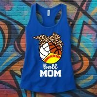 Ball Mom Funny Softball Volleyball Basketball Leopard Mom Meaningful Gift Women's Tank Top thumb 3