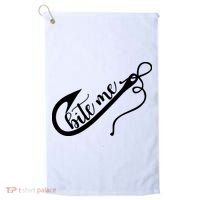 Bite Me Fishing Hook Funny Fishing Golf Towel thumb 0