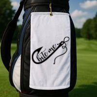 Bite Me Fishing Hook Funny Fishing Golf Towel thumb 2