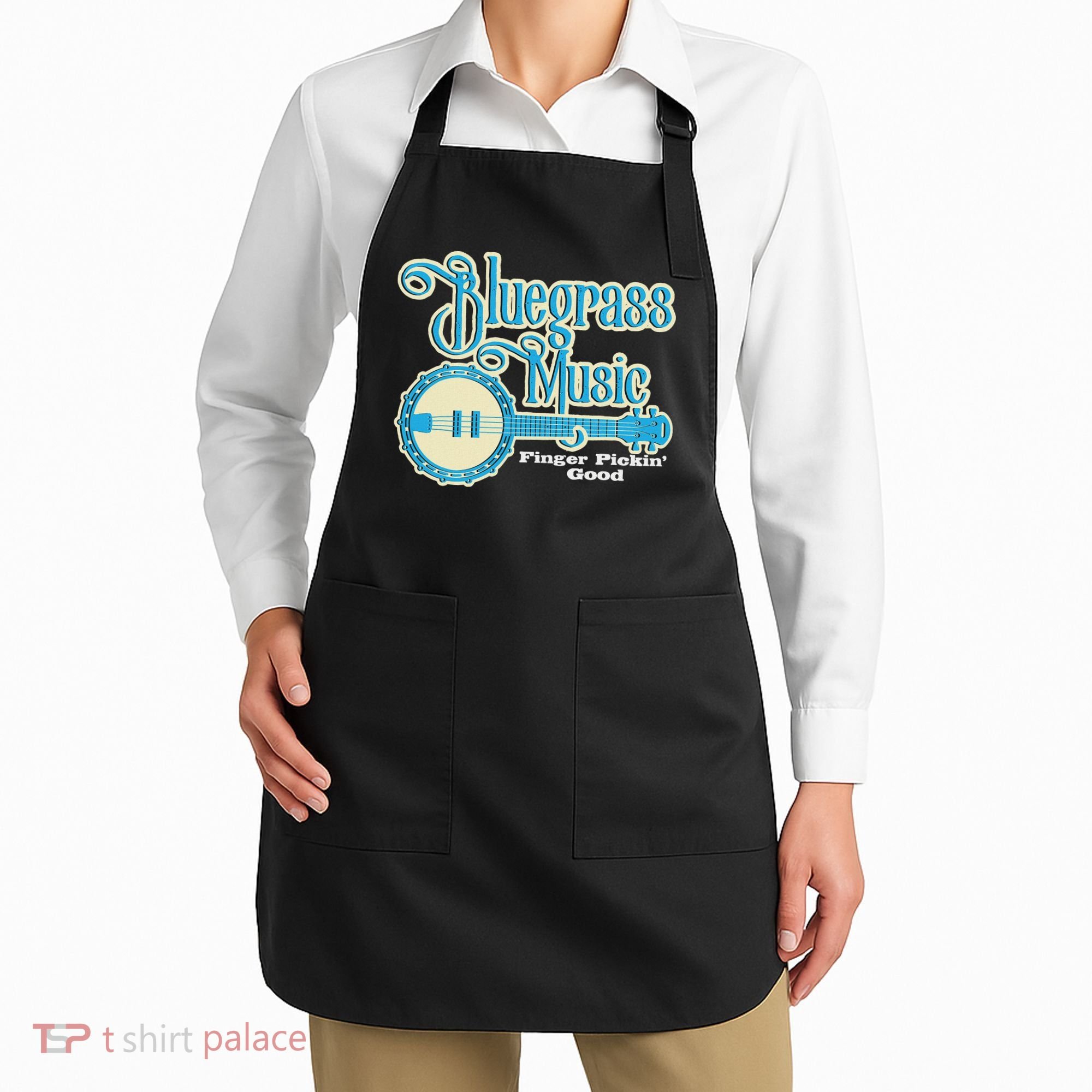Bluegrass Music Finger Pickin Good Banjo Player Musician Apron